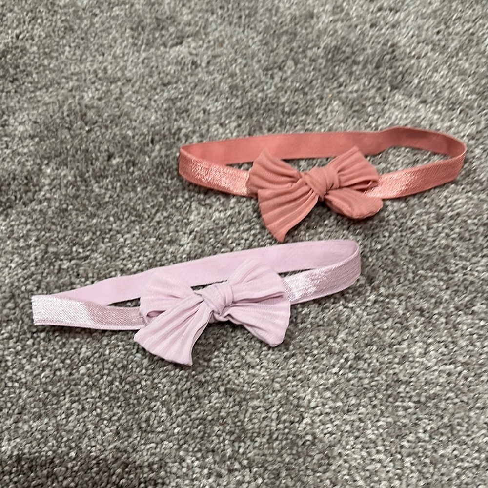 Set of 2 Baby Headbands - Pink and Purple